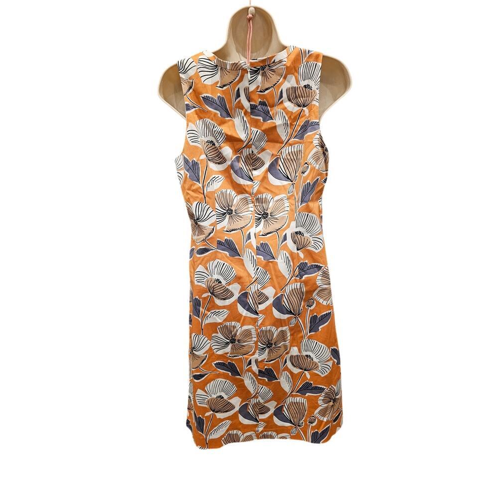 Nine West Floral Orange Sheath Dress Small Size 4 - Picture 4 of 9